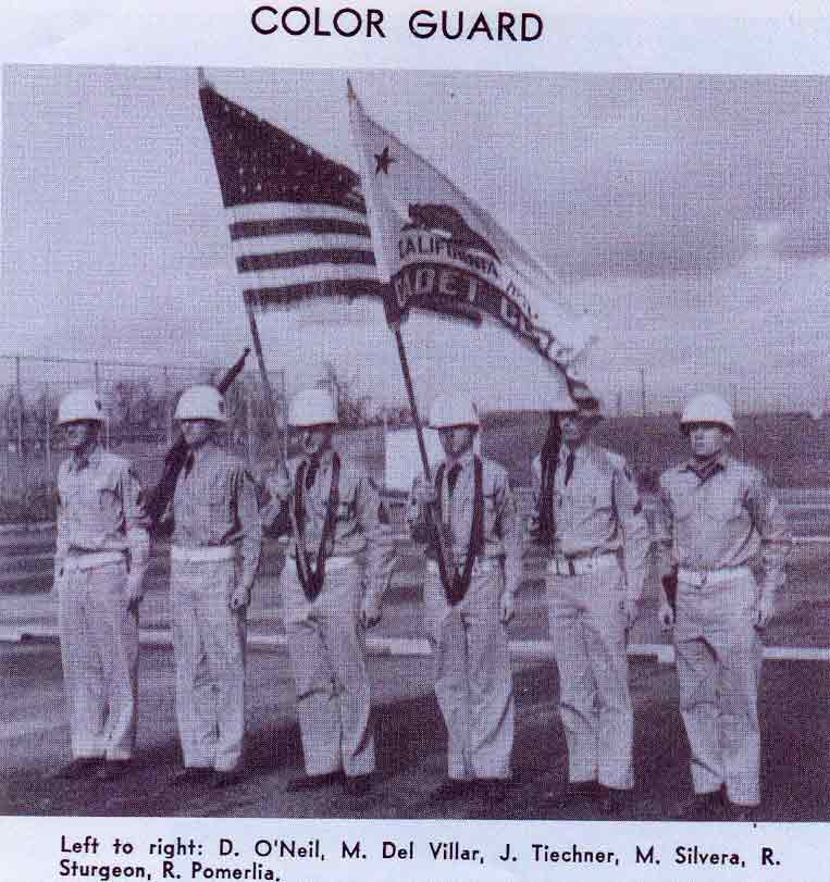 Year Book Picture.  Note the old style California Bear Flag that had Cadet Corps on the red stripe.
