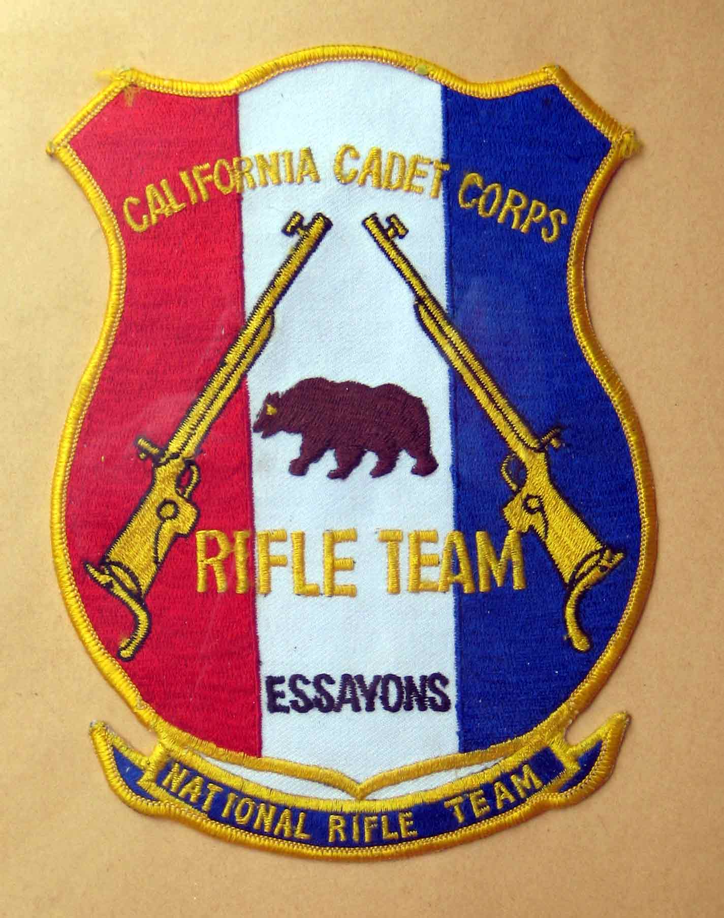 Patche presented to members of the California Cadet Corps National Rifle Team